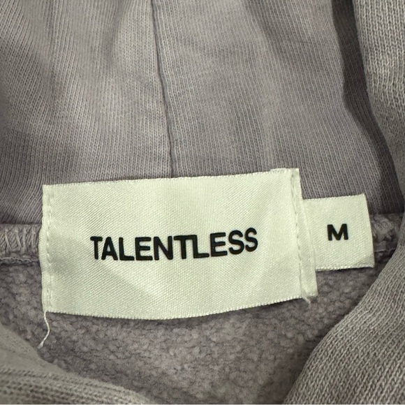 TALENTLESS Women's Purple Rain Pastel Airbrush Logo Sleeve Cotton Hoodie Medium - Picture 4 of 8